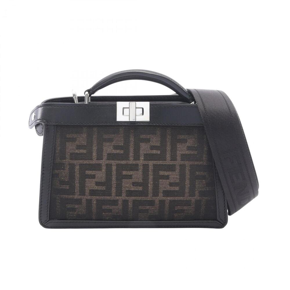 Fendi Peekaboo ISeeU X-Cross Zucca 2-Way Handbag, Canvas and Leather, Women's...